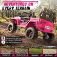 thumbnail image 5 of WOWEHICLE 24V Ride on Toys, 4×200W Motor, Kids Power Car Wheels with Remote, 2 Seater Ride on Car for Boys Girls, Electric Car for Kids with Music, LED Lights, 3-8 Years Old, Pink, 5 of 8