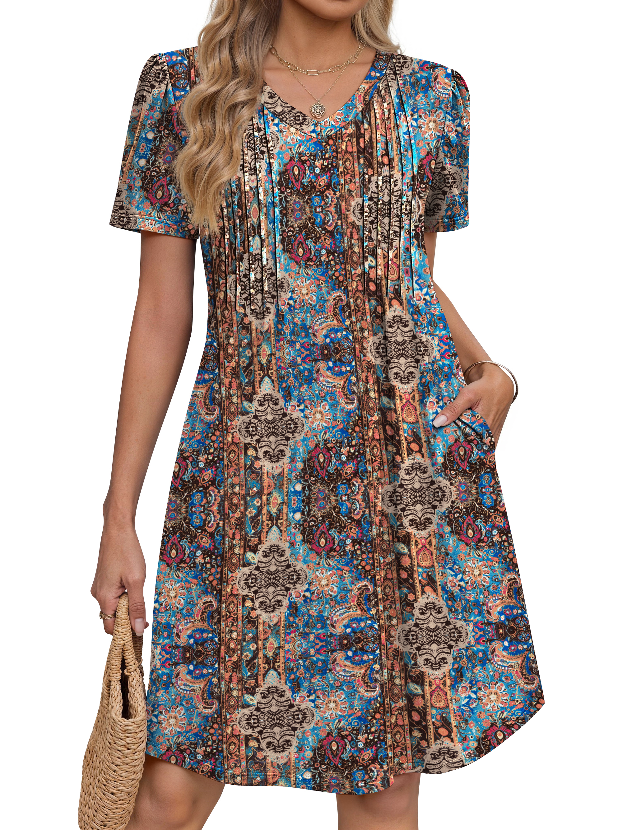 Fantaslook Women's A-Line Short Sleeve Tunic Dress photo 2