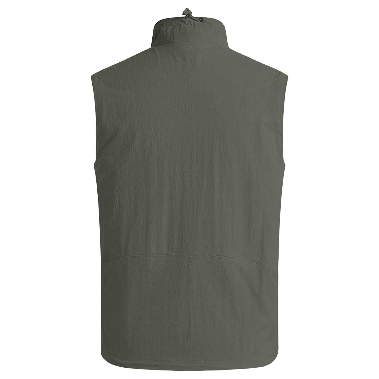 FRSASU Men's Outerwear Windproof Lightweight Softshell Vests Sports Sleeveless Jacket for Golf Hiking Fishing Running Army Green