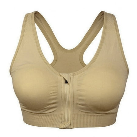 

Plus Size Women Bras Front Zipper Full Cup Padded Sports Bras