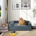 thumbnail image 2 of Pet Products Cooling Gel Memory Foam Dog Bed for Large Dogs w/ Removable Bolsters and Washable Cover, Gray, 2 of 9