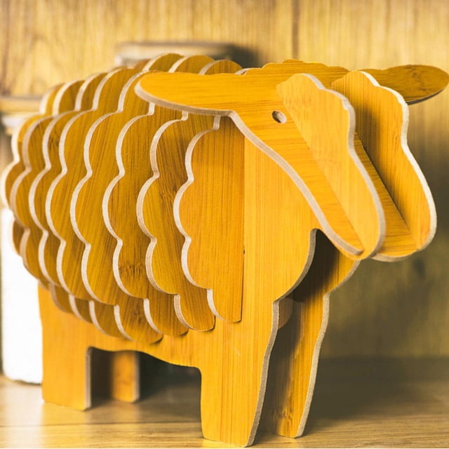 Posavasos de madera Baoblaze Decoración creativa 11 piezas resistente al calor