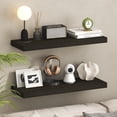 thumbnail image 2 of Furinno TANNA Set of 2 12x35 2" Thick Wall Shelf Invisible Bracket Tobacco Oak, 2 of 4