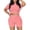 Pink, variant on Idoravan Women Sets Clothing Clearance Womens Sportswear 2 Piece Set Workout Short Sleeve Exercise Zipper Yoga Clothes