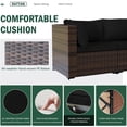 thumbnail image 4 of Gotland Outdoor Patio Furniture Set with 43" Propane Fire Pit Table, 7 Pieces Conversation Sets Wicker Black, 4 of 5