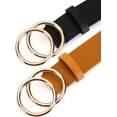 thumbnail image 6 of 2 Women Belts for Jeans with Fashion Double O-Ring Buckle and Faux Leather, 6 of 7