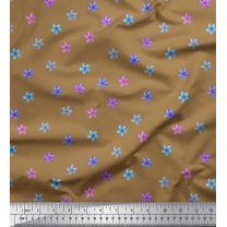 Soimoi Cotton Voile Fabric Plumeria Floral Decor Fabric Printed Yard 56 Inch Wide
