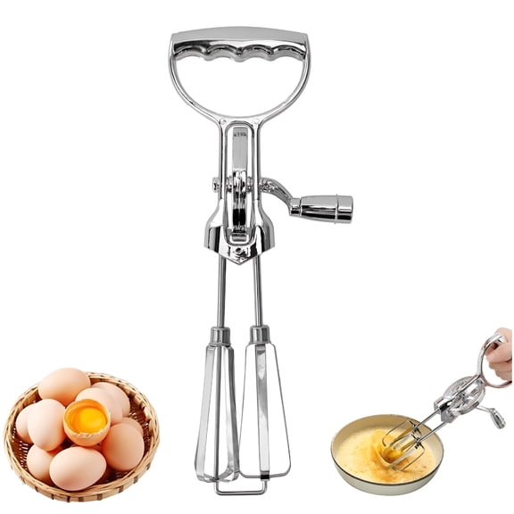 ACDANC Mixer Egg Beaters Hand Crank,12 inch Stainless Steel Manual Hand Egg Mixer,Cream Whipper,Rotary Mixer with Double,Labor-Saving Stainless Steel Hand Beater for Home