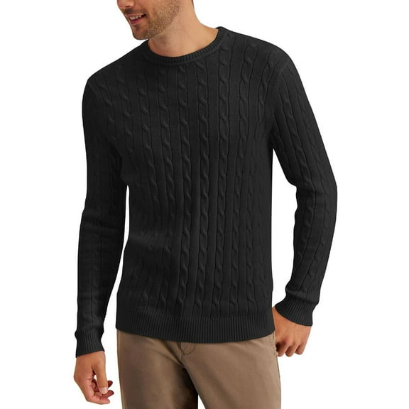 Club Room Mens Cable Knit Crewneck Sweater