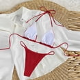 thumbnail image 3 of 2 Piece Swimsuit for Women, Two Piece Swimsuit for Women, Full Coverage Bikini, Bikini Sets Women Thongs Cheeky Two Piece Swimsuit Swimwear Triangle Cute Bathing Suit String, Red S, 3 of 4