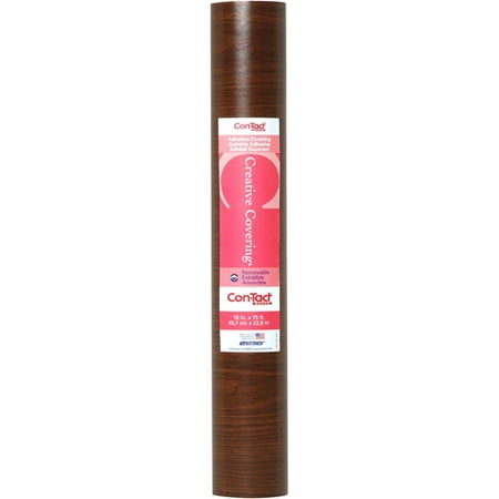 Con-Tact Creative Covering Multipurpose Shelf Liner, 18" x 75' Roll, Tropical Walnut