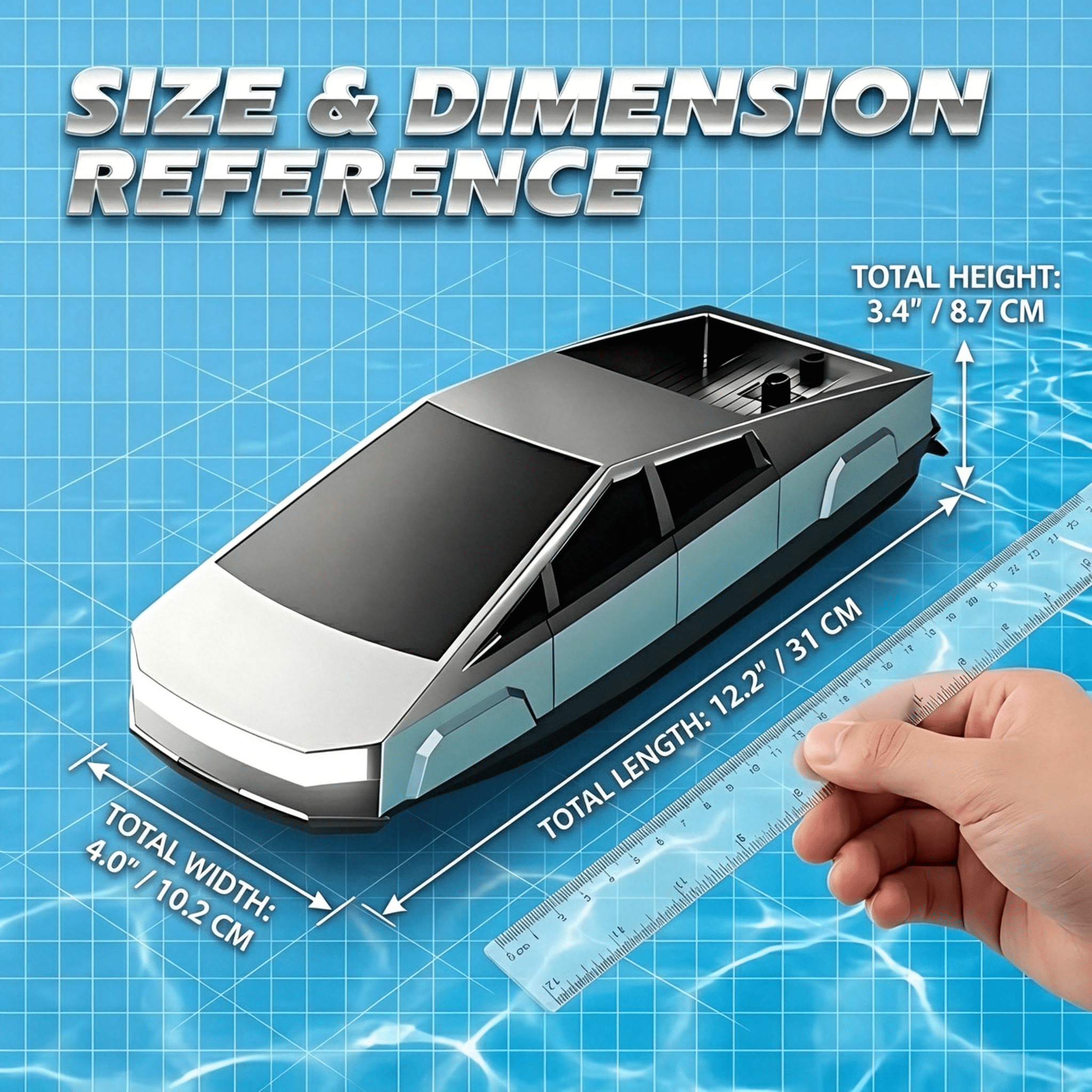 Tigozz Cyber Style RC Boat for Pools and Lakes, Fast Remote Control Boat with Dual Motors and LED Lights, Silver Speedboat Toy for Kids Ages 8+