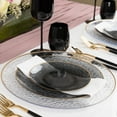 thumbnail image 2 of Disposable 7" Organic Hammered Collection Black with Gold RIM Plastic Salad /Desert Plates for Elegant parties, Weddings & All occasions.: 10CT, 2 of 5
