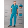 thumbnail image 3 of Adar Addition Go-Everyday Scrub Set For Men - Stylish Scrub Top & Cargo Scrub Pants - A9800 - Teal Blue - XS, 3 of 7