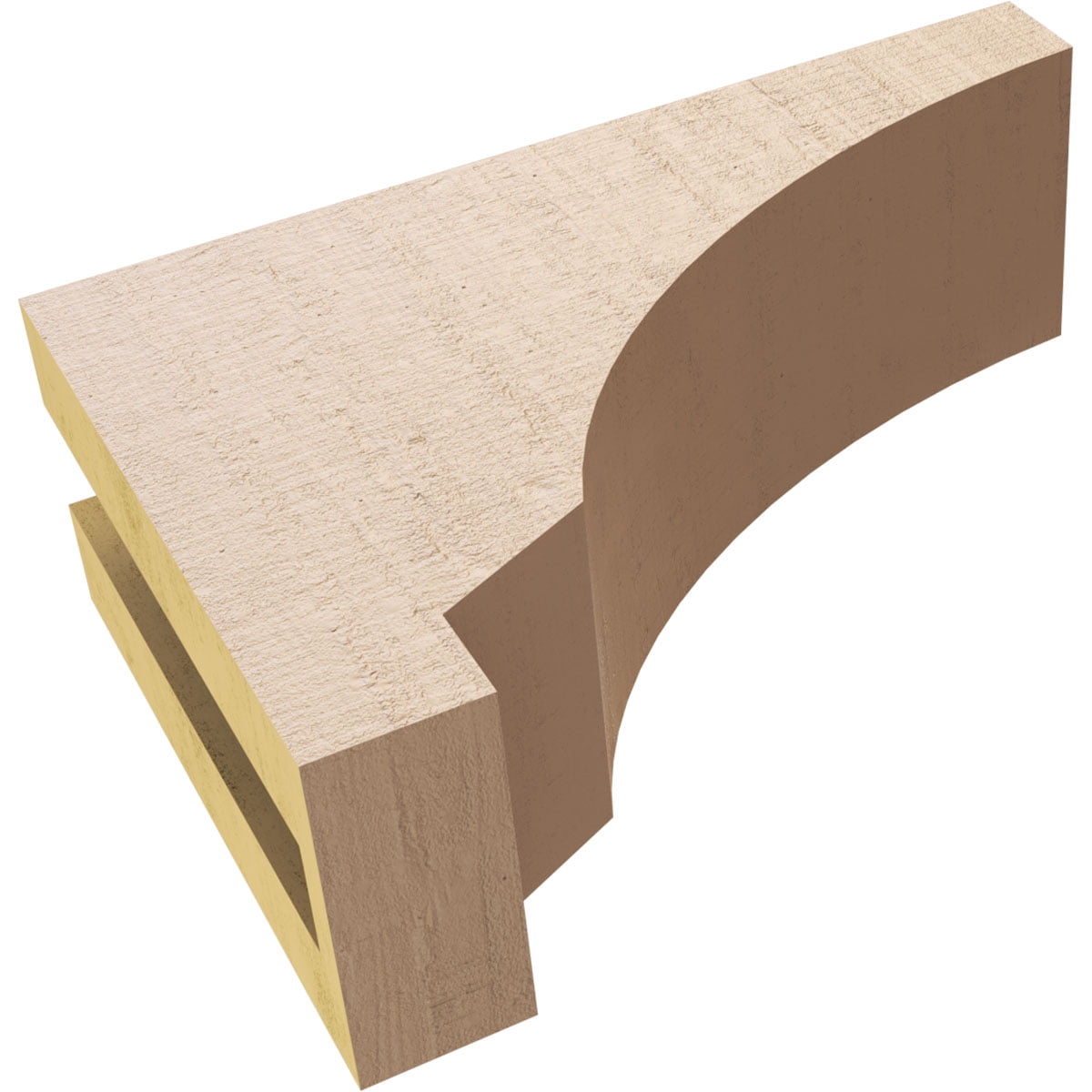 3"W x 9"D x 6"H Classic Moab Rough Cedar Woodgrain TimberThane Corbel, Primed Tan