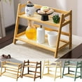 thumbnail image 7 of SLYNSHome Countertop Coffee Station Organizer, 2 Tier Wooden Shelf for Coffee Bar Accessories, Yellow Condiment Storage Caddy for Kitchen, Home, Office, 7 of 7