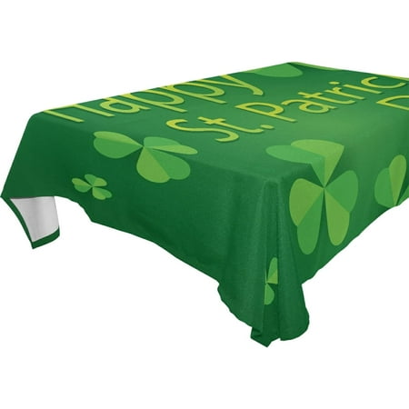 

Hidove St Patrick s Day Clover Tablecloth Waterproof Washable Polyester Square Table Cover Durable Tablecloth for Kitchen Dining Table Party Decor (60 X 90 Inch)