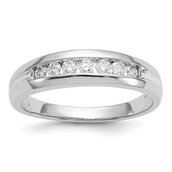 Auriga Fine Jewelry 14K White Gold Men's Diamond Channel Ring Size 10