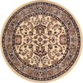 thumbnail image 1 of Unique Loom Sialk Hill Persian Floral Rug 4' x 4' Round Ivory/Tan, 1 of 2