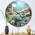thumbnail image 1 of Designart "Coastal Papercut" Nautical & Beach Oversized Wall Clock, 1 of 6