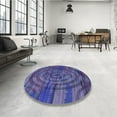 thumbnail image 3 of Ahgly Company Indoor Square Patterned DarkSlate Blue Purple Area Rugs, 5' Square, 3 of 6