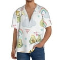 thumbnail image 3 of Wukai Green Blue Avocado Men's Casual Short-Sleeve Button Down Shirt - Lightweight Summer Dress Shirt for Daily Wear-4X-Large, 3 of 7