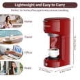 thumbnail image 2 of Single Serve Coffee Maker, Mini Coffee Brewer for K-Cup Single Cup Capsule and Ground Coffee, Single Cup Coffee Makers with 6 to 14oz Reservoir, Red, 2 of 8