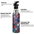 thumbnail image 3 of Yayeee 33oz Insulated Water Bottle Double Wall Stainless Steel with Flip Straw Lid, Purple Dragon Scales Pattern, 3 of 7
