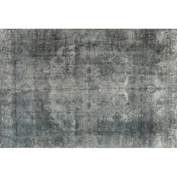 Ahgly Company Machine Washable Indoor Rectangle Traditional Carbon Gray Area Rugs, 2' x 3'