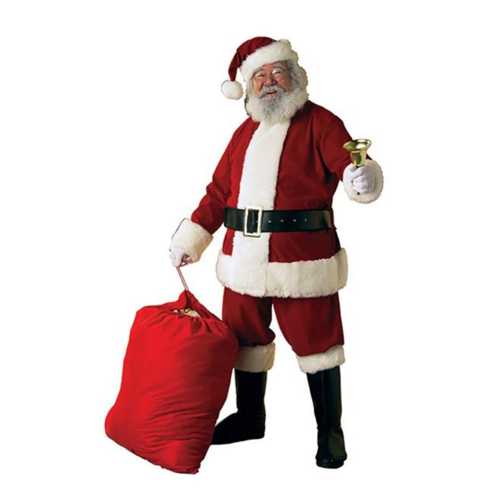 Santa Claus Suit Adult Deluxe Velvet Christmas Costume Fancy Dress Full Set USA 