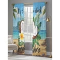 thumbnail image 4 of Summer Beach Sheer Curtains 2 Panels Set It's 5 O'clock Somewhere Tropical Coconut Floral Sheer Window Curtains Light Filtering Rod Pocket Voile Drapes for Bedroom Living Room 52"X108", 4 of 9