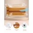 thumbnail image 2 of Burnt Orange Ombre Stripe Pillow Cases King Size Set of 2, Smooth Satin Pillowcase for Hair and Skin, Farmhouse Striped Gradient Decorative Cooling Bed Pillow Covers with Zipper, 20x36 Inches, 2 of 5