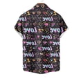 thumbnail image 4 of Valentine's Shirts for Men, Heart Print Short Sleeve Shirt Men Casual Fashion Turndown Collar Valentine's Day Printing Short Sleeved Button Shirt Tops Blouse, 4 of 4