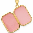 thumbnail image 5 of 14K Yellow Gold 14Ky Diamond-Cut Brushed 20mm Rectangular Locket (27.4 X 15.1) Made In China -Jewelry By Sweet Pea, 5 of 8