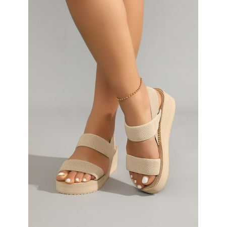 

ASWMXR Women Minimalist Ankle Strap Slingback Wedge Sandals