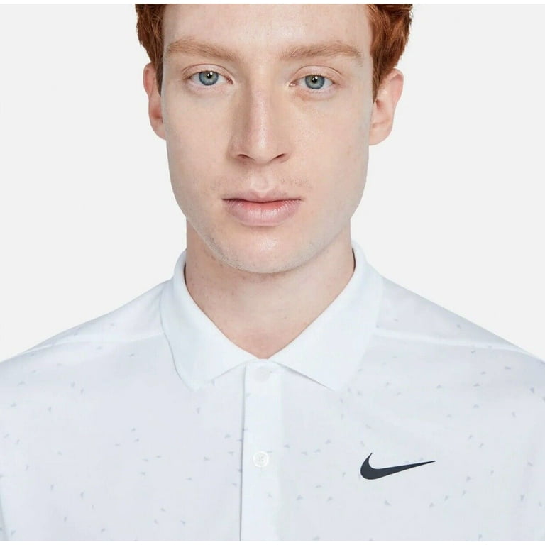 Nike Victory Micro Print Golf Polo Shirt Size M White Black