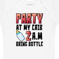 thumbnail image 4 of Inktastic Party at My Crib 2 A.m. Bring Bottle Baby Humor Boys or Girls Baby Bodysuit, 4 of 5
