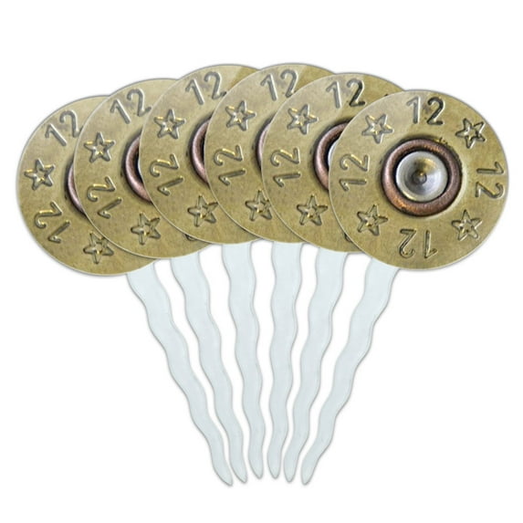12 Gauge Spent Shell (Image Only) Cupcake Picks Toppers - Set of 6