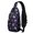 Astronaut and Heart Black Pattern, variant on Astronaut and Heart Black Pattern Sling Backpack, Casual Day Sling Pack with Earphone Port, Breathable Padded Back Gift Ideas for Hiking Cycling Walking
