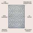 thumbnail image 3 of JONATHAN Y SANTA MONICA 5' Square Area Rug, Madrid Vintage Filigree Textured Weave - Blue/Cream, SMB107F-5SQ, 3 of 8