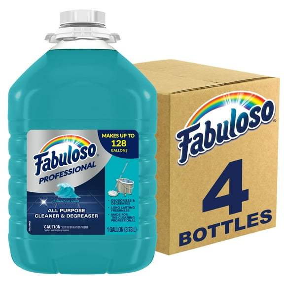 Fabuloso Professional Ocean Multi-use Cleaner - Concentrate - 128 fl oz (4 quart) - Ocean Cool, Pleasant Scent - 4 / Carton - Blue