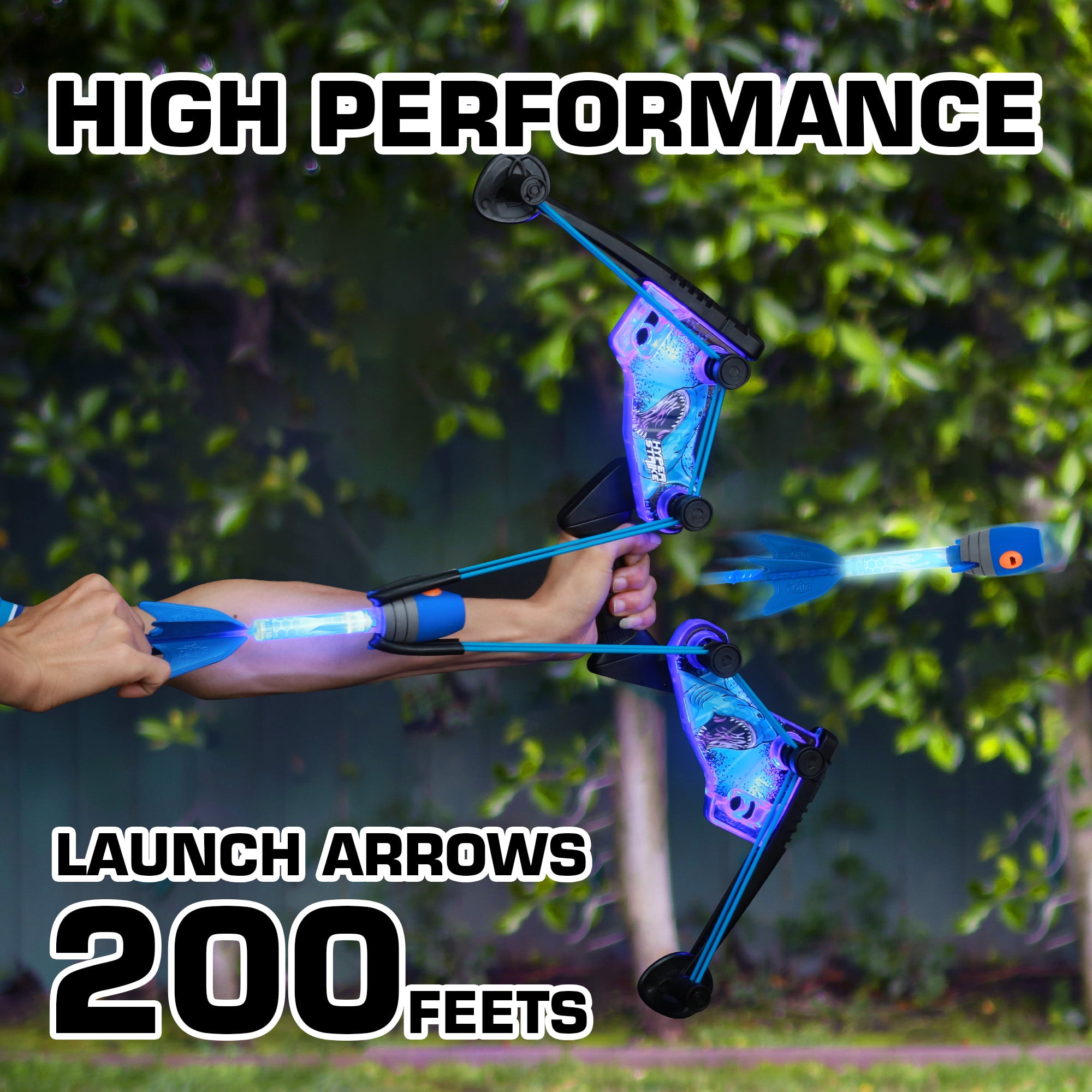 HyperStrike FireTek Bow Archer Pack, Light Up Bow and Light Up Zonic Whistle Arrows
