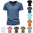 thumbnail image 2 of Kcolen Mens T Shirts Sports Solid Color Tees Short Sleeved Sweatshirt Soft Cozy Top Men's Fashion Summer Clothes,Pink, 2 of 5