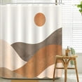 thumbnail image 4 of Boho Mountain Shower Curtain Minimalist and Abstract Shower Curtain Set Fabric Shower Curtains Bathroom Set with 12 Hook Boho Mountain 5 72×72 Inches, 4 of 6
