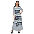 thumbnail image 1 of Moomaya Ensemble Kurta à Col en V Imprimé et Pantalon Palazzo Tenue Ethnique Robe pour Femmes, 1 of 1
