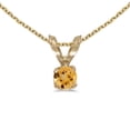 thumbnail image 1 of 10k Yellow Gold Round Citrine Pendant with 16" Chain, 1 of 4