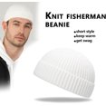 thumbnail image 3 of Unisex Wool Knit Cuff Short Fisherman Beanie for Men Women, Trawler Beanie Watch Hats Winter Caps (White), 3 of 8