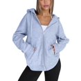 thumbnail image 2 of Womens Zip Up Hoodies Oversized Sweatshirts Fall School Fashion Outfits Casual Jackets Winter Clothes Light Gray XXXL, 2 of 9