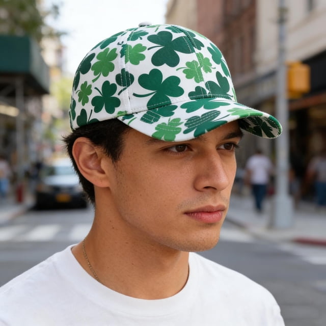 Casquette de Baseball Imprimée pour la Saint-Patrick, Chapeau de Soleil à Grand Bord, Couvre-Chef Extérieur Ajustable pour Festivals, Golf et Randonnée
