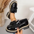 thumbnail image 2 of Mocassin pour Femmes, Nœud Confortable en Cuir Verni Rehaussant la Taille - Chaussures à Enfiler, 2 of 8